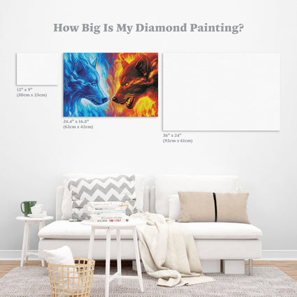 Diamond Painting Fire and Ice 16.5″ x 24.4″ (42cm x 62cm) / Round With 33 Colors Including 2 ABs / 34,412