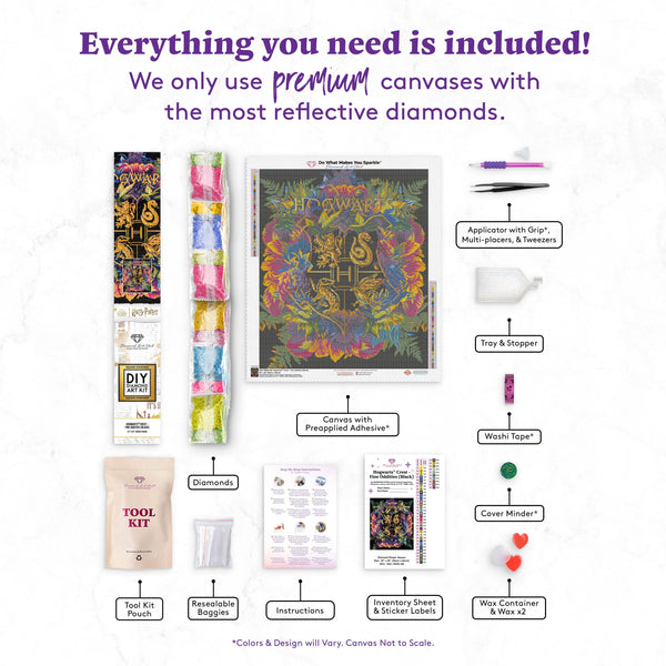 Diamond Art Club Hogwarts Crest - Fine Oddities Diamond Painting Kit, Beige, 17 x 24 (43 cm x 61 cm)