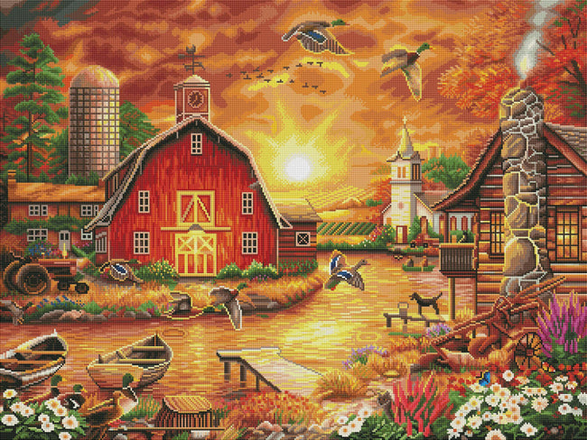 Diamond Painting Honey Drip Farm 27.6" x 36.6" (70cm x 93cm) / Square With 58 Colors Including 2 ABs / 102,223