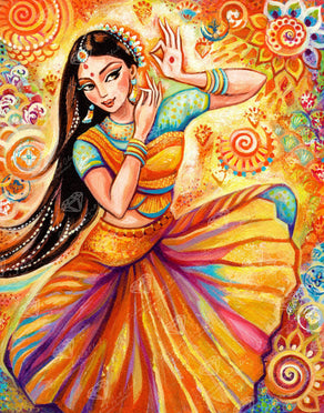 Diamond Painting Indian Dancer 22" x 28″ (56cm x 71cm) / Round With 45 Colors Including 1 AB / 49,896