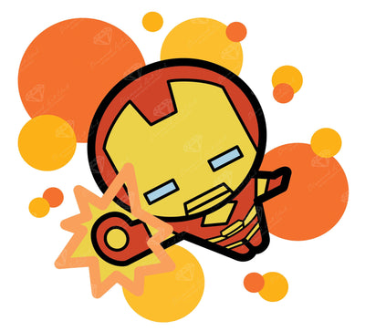 Diamond Painting Iron Man™ 14" x 13" (36cm x 32.8cm) / Round with 8 Colors including 2 ABs / 15,093