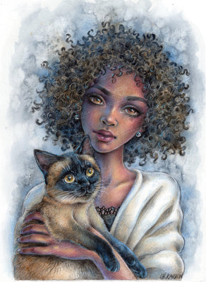 Diamond Painting Kitty Cuddles 22" x 30″ (56cm x 76cm) / Round with 53 Colors including 2 ABs / 54,127