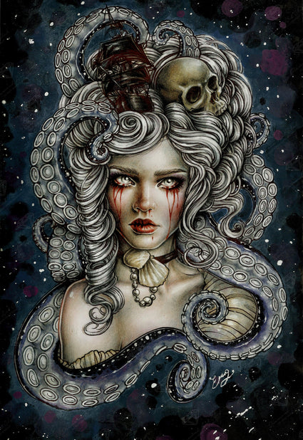 Diamond Painting Kraken 20" x 29" (50.7cm x 73.7cm) / Round with 38 Colors including 2 ABs and 1 Iridescent Diamonds / 47,603