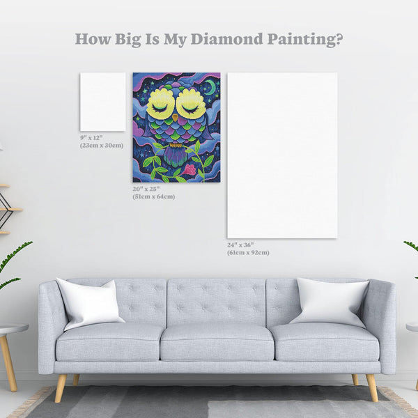 Diamond painting-White owl under the full moon-N.351 40x50