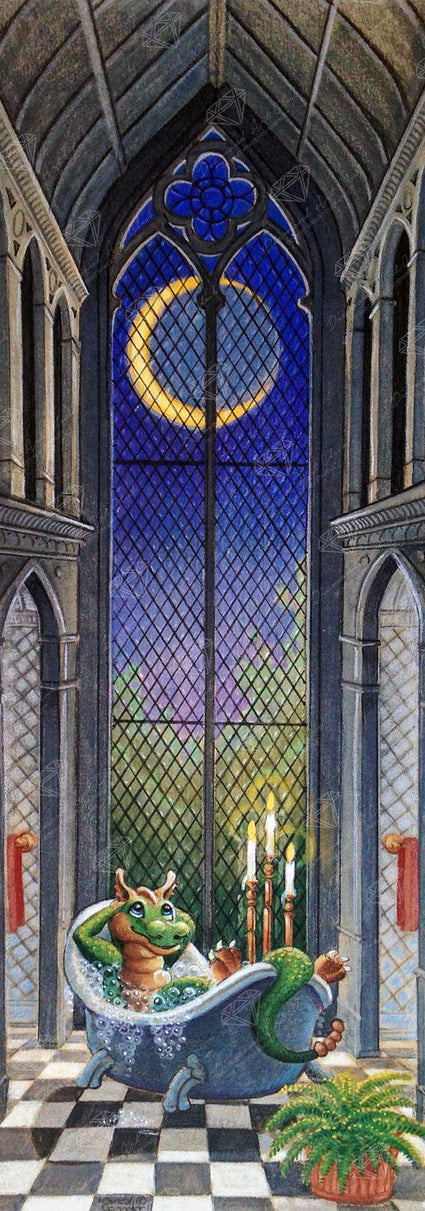 Diamond Painting Moonlight Bath 20" x 57" (51cm x 145cm) / Round with 58 Colors including 5 ABs / 93,396