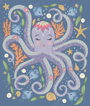 Diamond Painting Octopus 22" x 26" (55.8cm x 66cm) / Square with 21 Colors including 2 ABs / 59,360