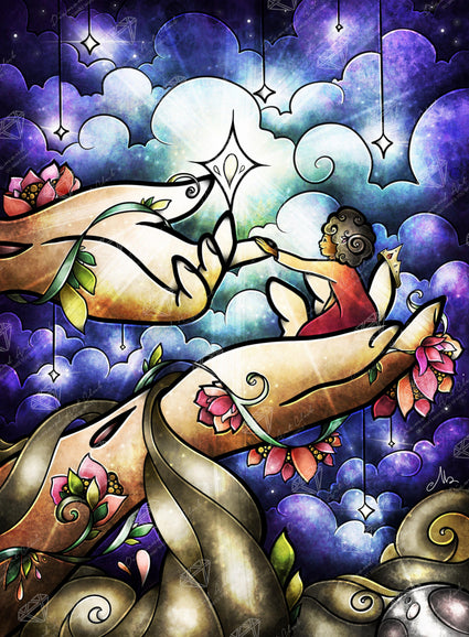Diamond Painting Psalm 8 22" x 30″ (56cm x 76cm) / Square with 60 Colors including 2 ABs