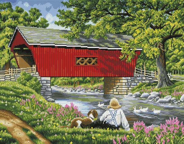 ダイヤモンドアートクラブ DAC風景画（ニューヨークランド） Tropical Landscape – Diamond Art Club