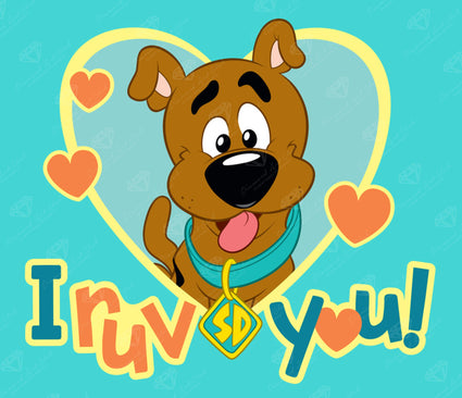 Diamond Painting Scooby-Doo™ I Ruv You - Holiday Market 15" x 13" (38cm x 33cm) / Round with 16 Colors including 1 AB / 15,912