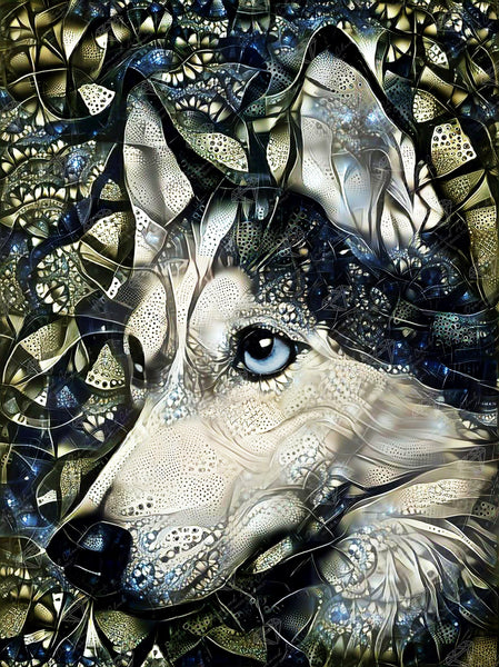 Silver Husky Dog – Diamond Art Club