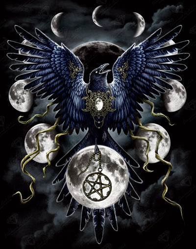 Diamond Painting Sinister Wings 22" x 28" (55.8cm x 70.7cm) / Square with 37 colors including 3 ABs and 1 Electro Diamonds / 63,616