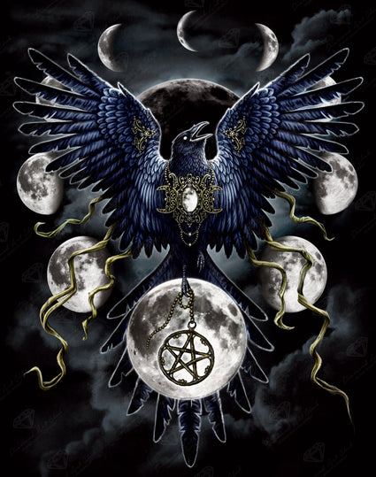 Diamond Painting Sinister Wings 22" x 28" (55.8cm x 70.7cm) / Square with 37 colors including 3 ABs and 1 Electro Diamonds / 63,616