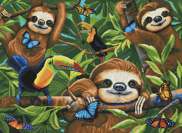 Sloth Diamond Painting for Adults-Sloth Diamond Art for Adults