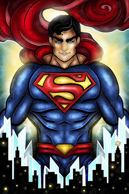 Diamond Painting Superman (MM) 22" x 33" (56cm x 84cm) / Square With 51 Colors Including 4 ABs / 73,372