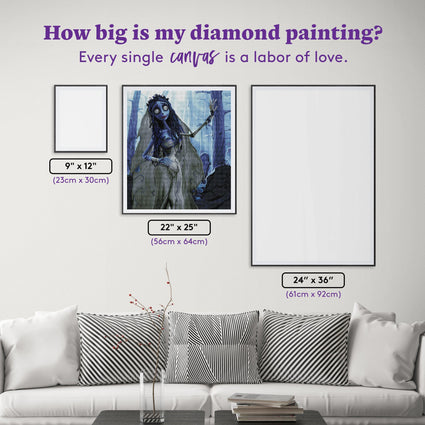 Diamond Painting The Corpse Bride™ 22" x 25" (56cm x 64cm) / Square With 33 Colors Including 4 ABs / 55,913