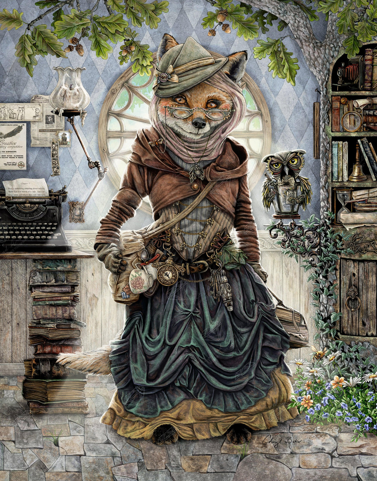 Diamond Painting The Librarian 25.6" x 32.7" (65cm x 83cm) / Square with 61 Colors including 3 ABs and 1 Electro Diamonds / 86,913