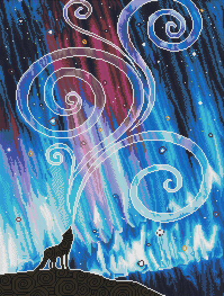 ダイヤモンドアートクラブ　DIYダイヤモンドアートキット Wolf Song wolf-song-diamond-art-painting