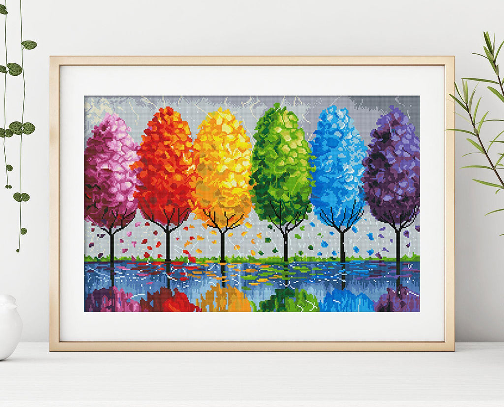 Autumn trees diamond art