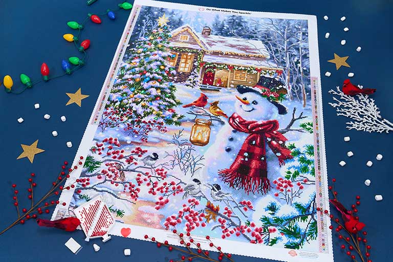 DAC cottage in the snow canvas