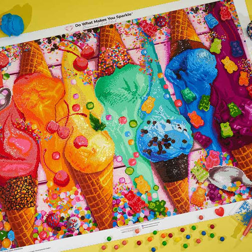 a diamond painting of a large ship