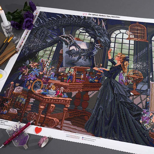 dragon and artist diamond art