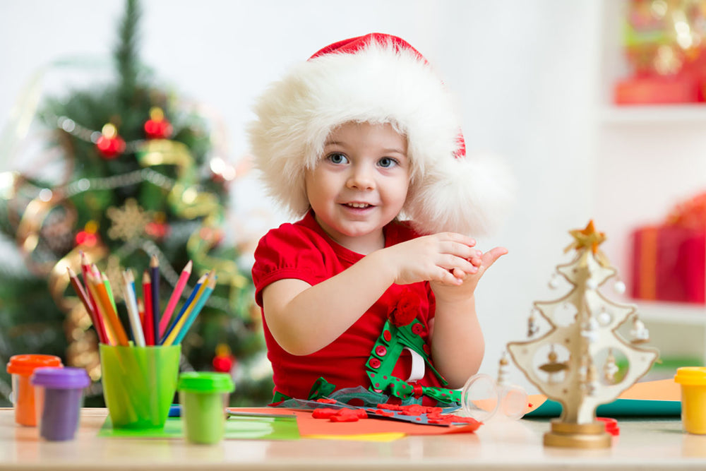 girl in a santa hat