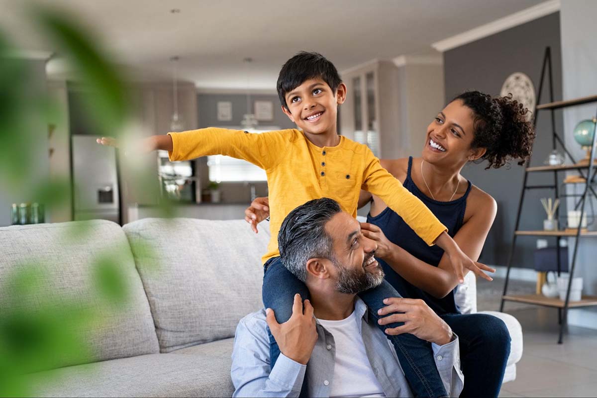 portrait of parents with son