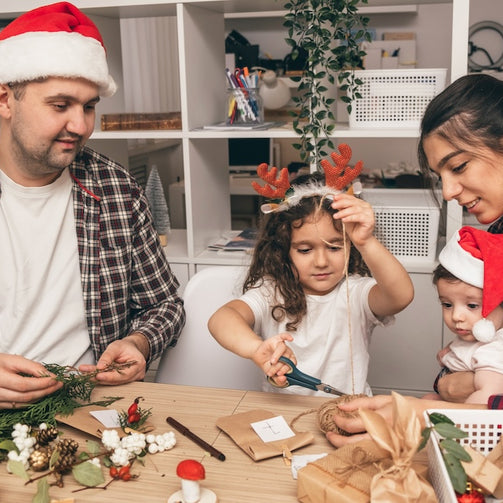 happy family is preparing for Christmas