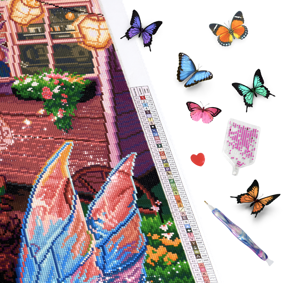 Tableau et guide des tailles de la broderie diamant