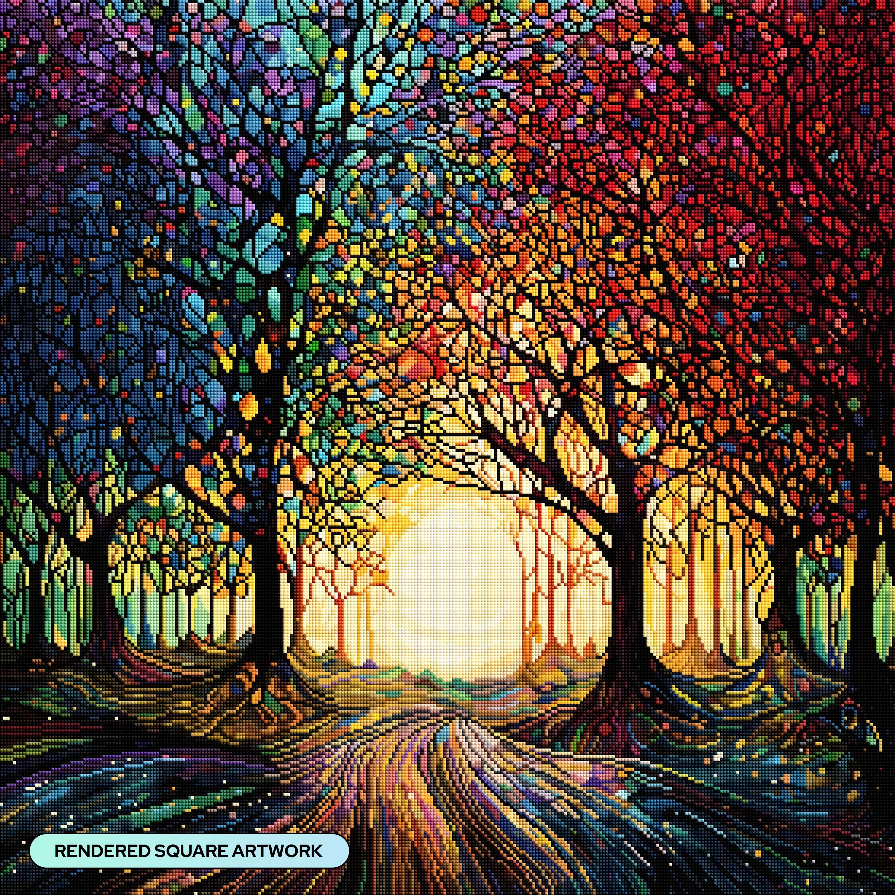 Colorful Autumn Trees Diamond Painting Kit – Diamond Art Club