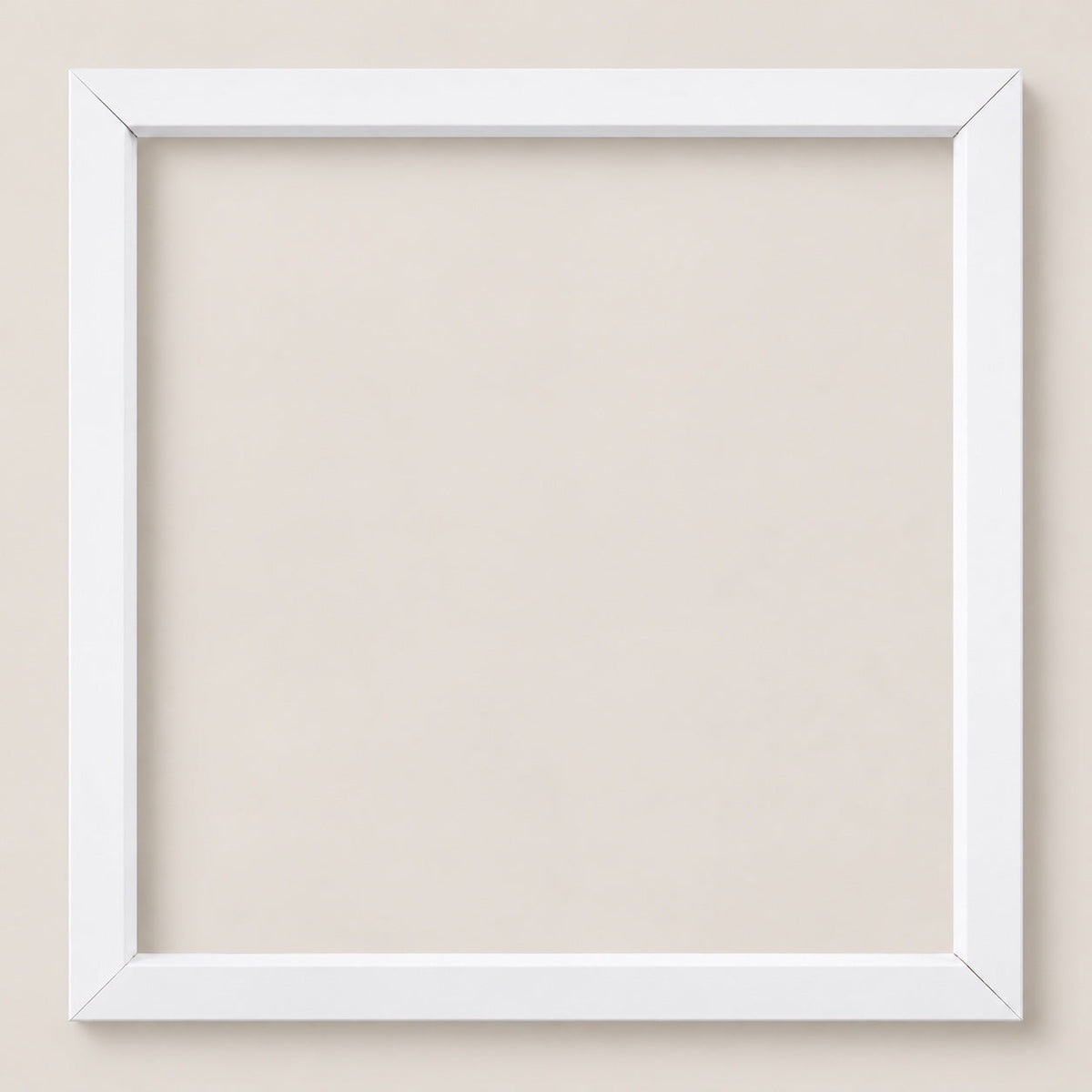 22″ × 22″ InstaFrame white wood frame — empty front view on a warm neutral background