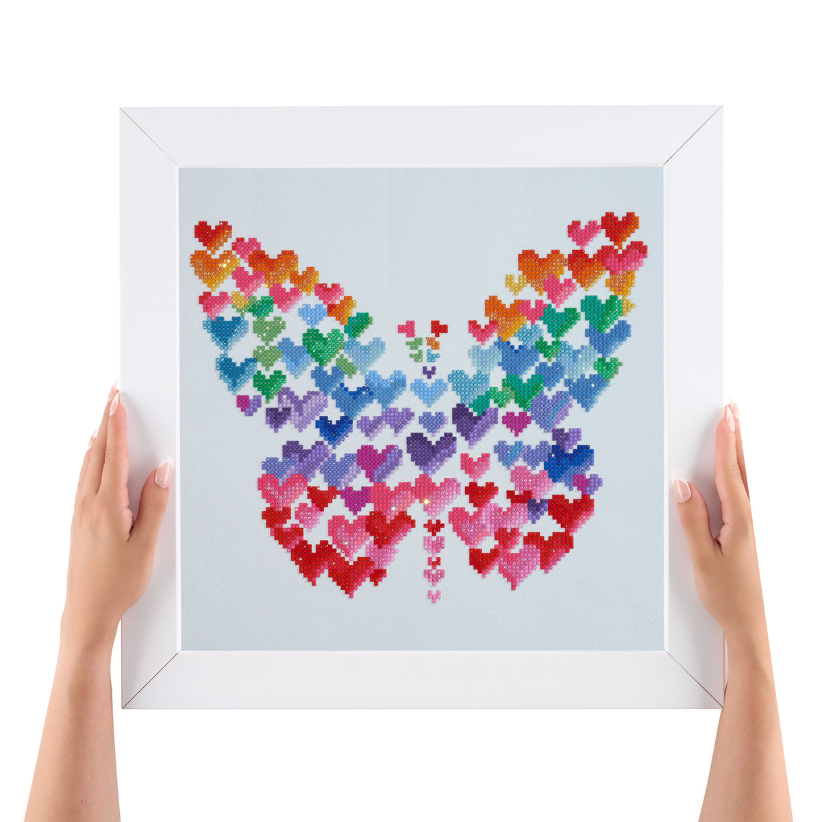 13″ × 13″ InstaFrame with a finished diamond painting — framing example, artwork not included