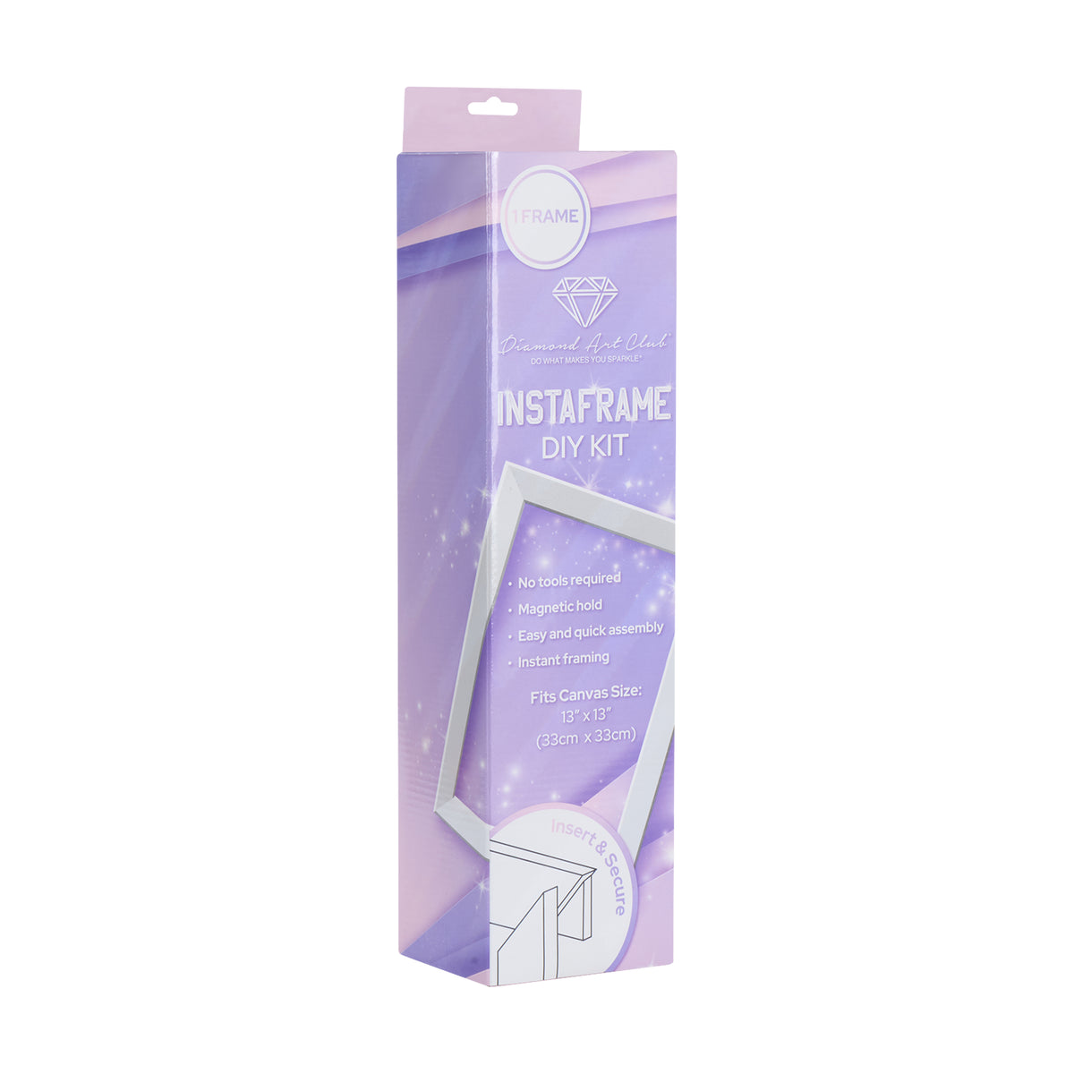 InstaFrame diamond painting frame, 13″ × 13″ — DIY kit packaging