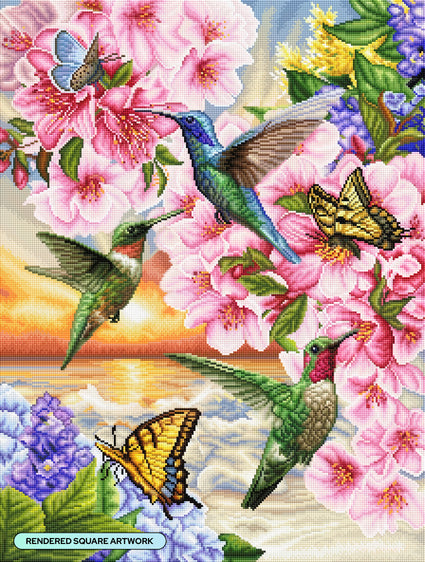 Hummingbirds Sunset