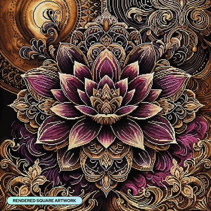 Magenta Gold Lotus Mandala