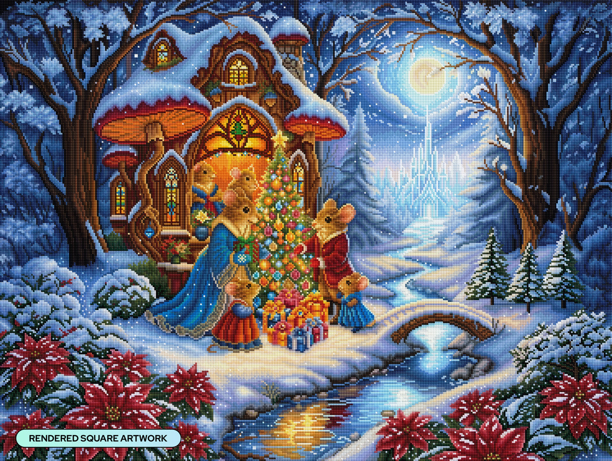 Mouse Christmas Cottage Castle