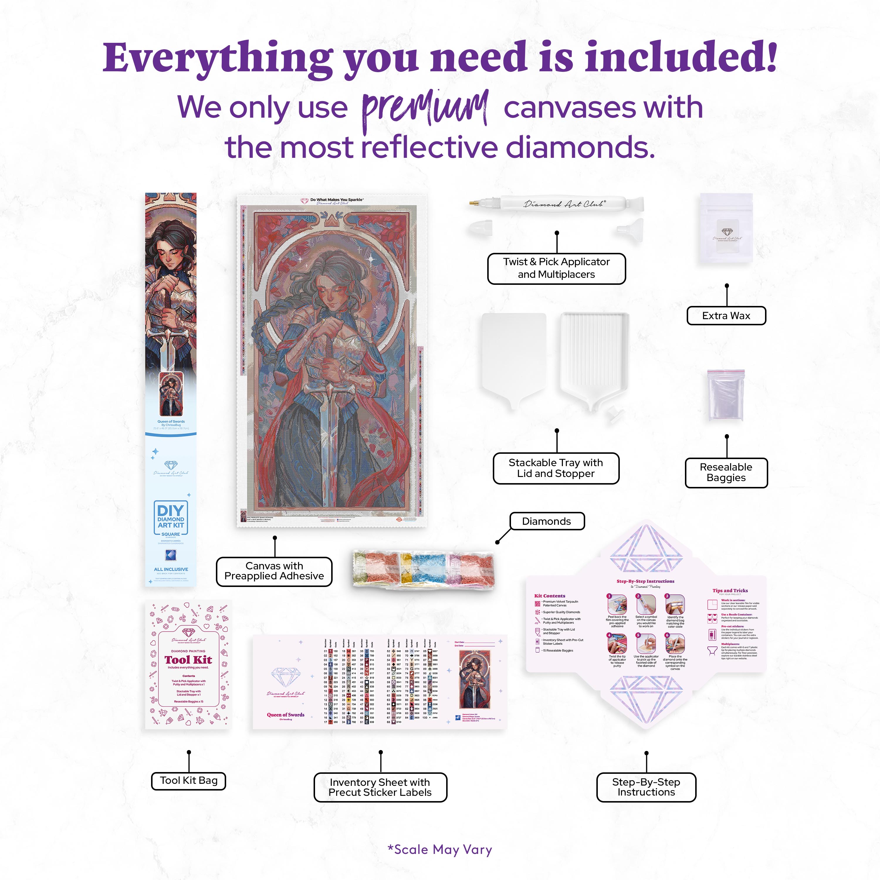 Bolt of Diamonds curio foil 1枚 Queen of Swords Diamond Painting Kit – Diamond Art Club