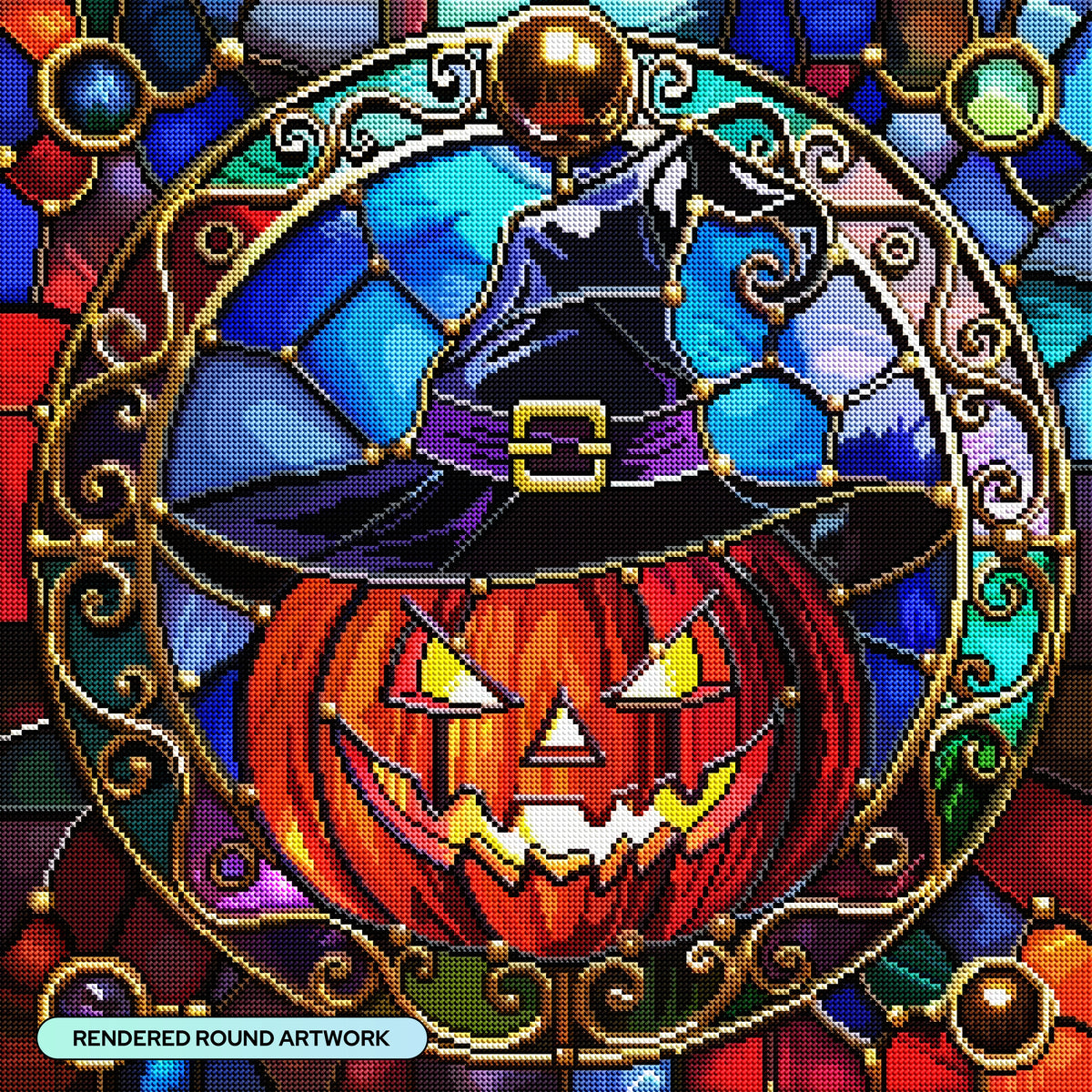Stained Glass Jack O'lantern