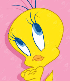 Diamond Painting Tweety Bird™ 13" x 15" (32.8cm x 37.8cm) / Round With 9 Colors Including 1 ABs and 1 Fairy Dust Diamonds / 15,795