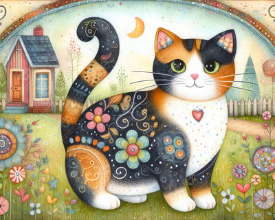 Whimsical Calico Cat