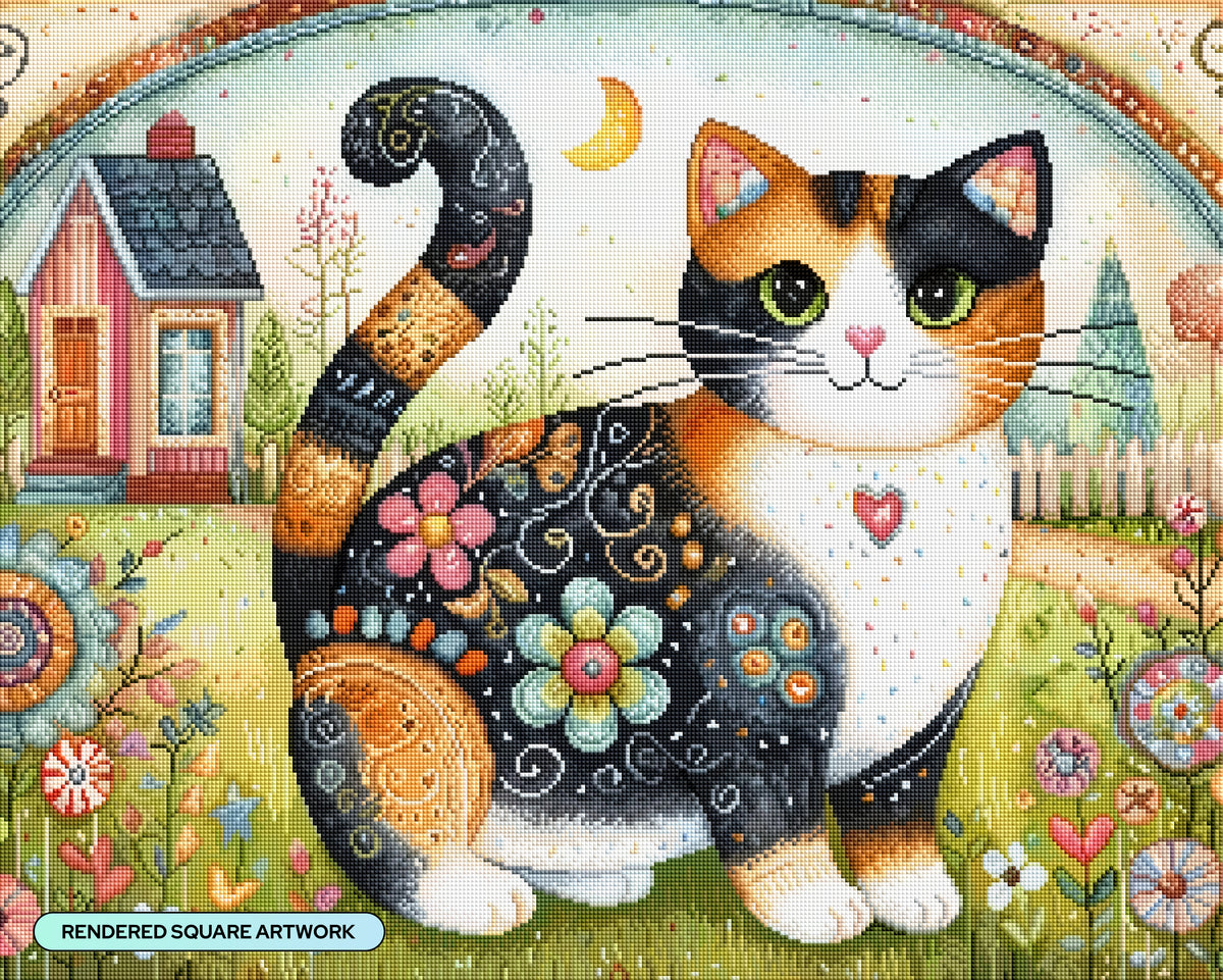 Whimsical Calico Cat