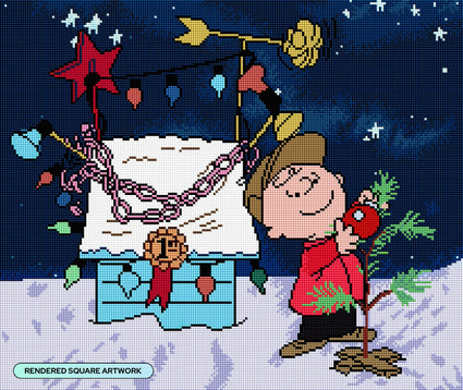 Diamond Painting A Charlie Brown Christmas 20" x 17" (50.8cm x 42.8cm) / Square With 29 Colors including 1 AB and 8 Fairy Dust Diamonds / 35,088
