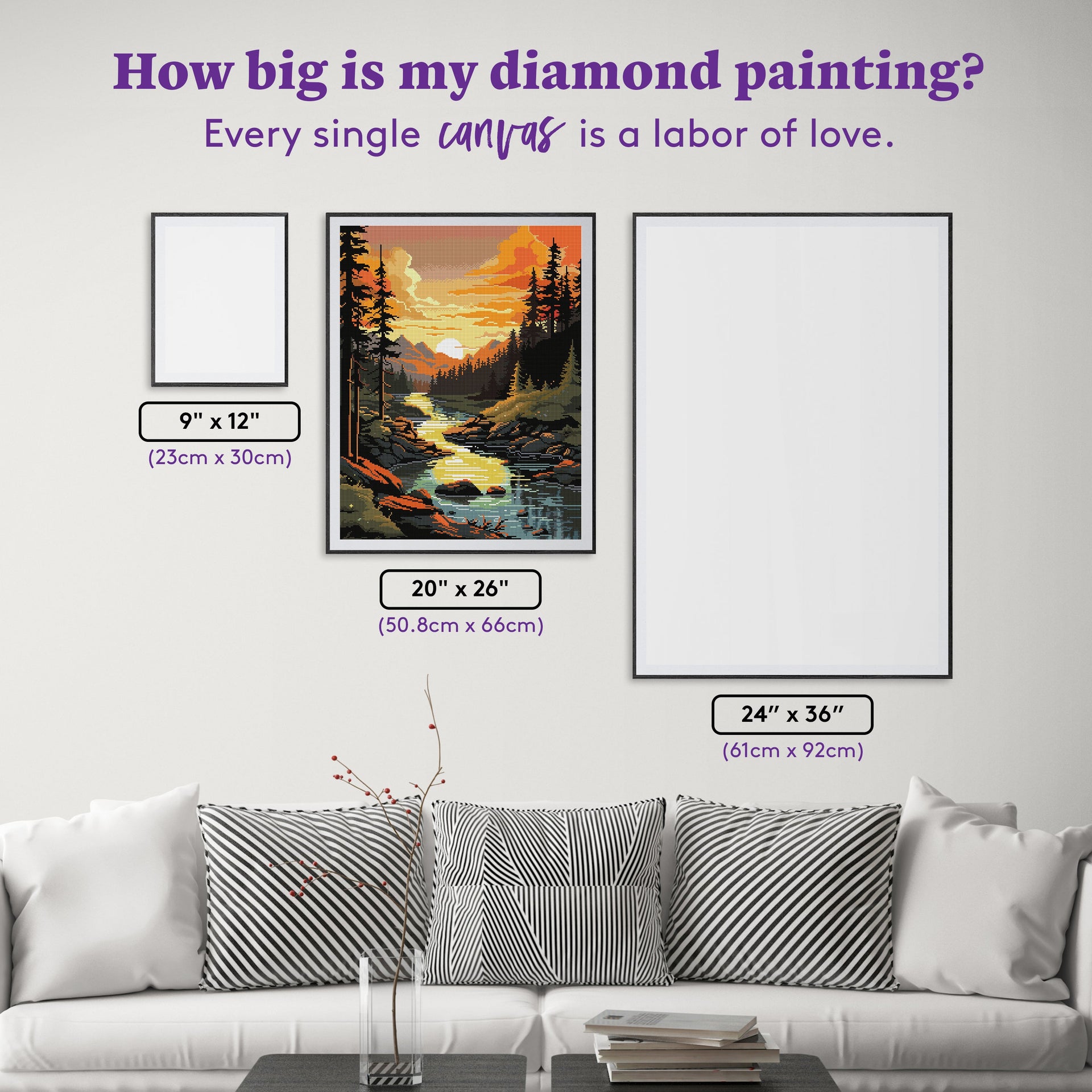 Diamond Painting A Day's Journey 20" x 26" (50.8cm x 66cm) / Square With 44 Colors Including 1 AB and 3 Fairy Dust Diamonds / 54,060