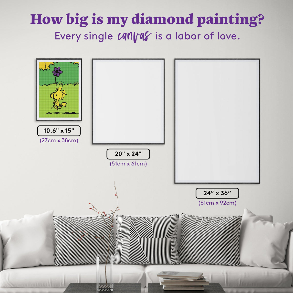 Diamond Painting A Flower for Woodstock 10.6" x 15" (27cm x 38cm) / Round With 6 Colors including 1 AB Diamonds and 1 Fairy Dust Diamonds / 13,056