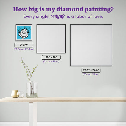Diamond Painting A Happy Thing 9" x 9" (22.8cm x 22cm) / Round with 4 Colors including 1 Fairy Dust Diamond / 6,889