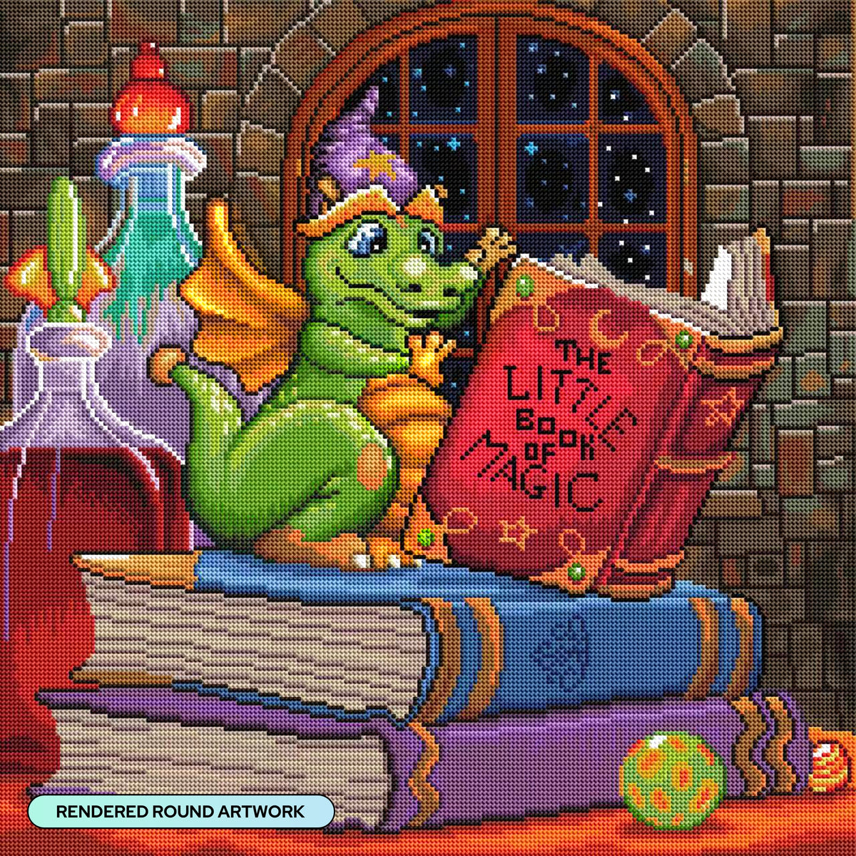 Diamond Painting A Little Bit of Magic 22" x 22" (55.8cm x 55.8cm) / Round with 62 Colors including 5 ABs and 1 Fairy Dust Diamonds / 39,601