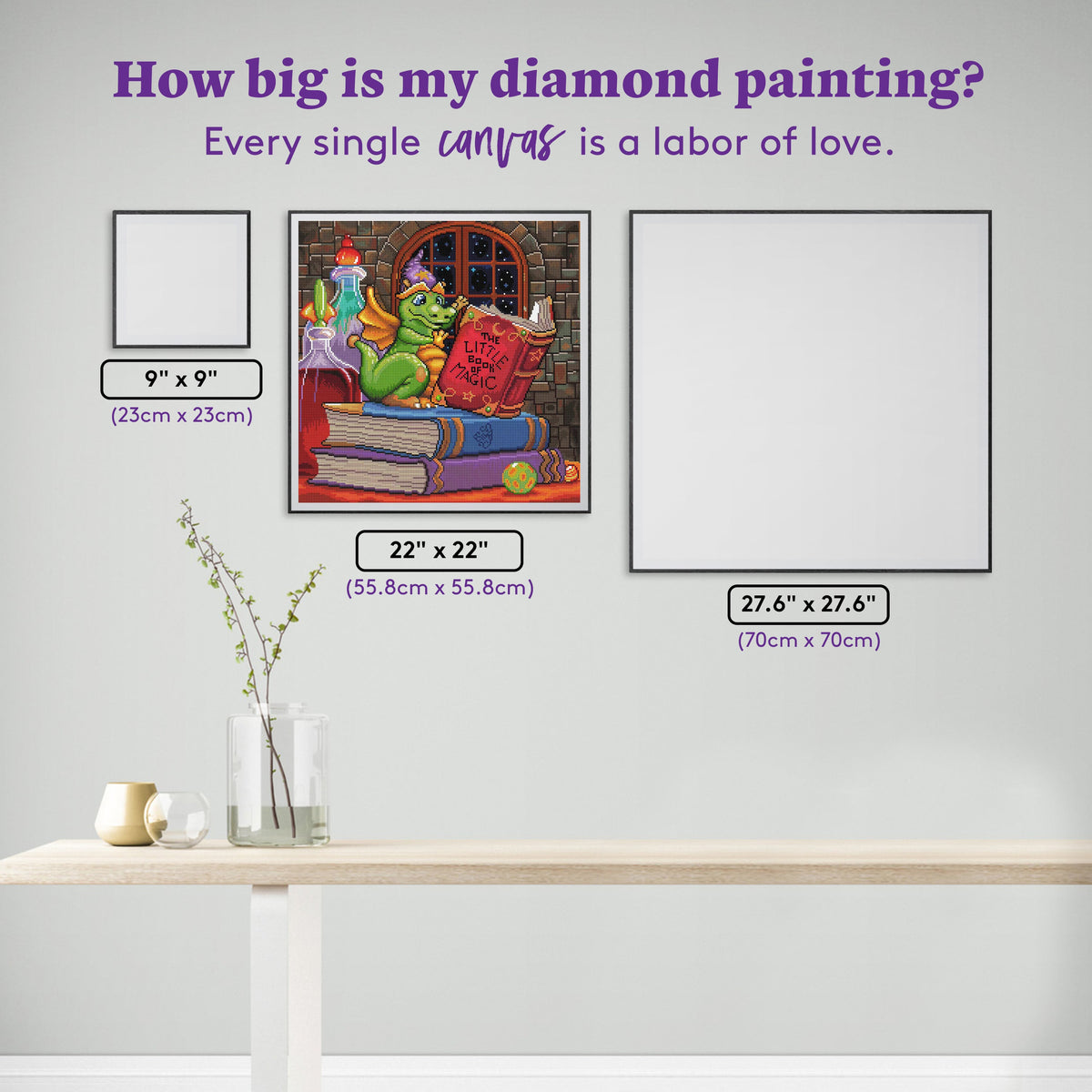 Diamond Painting A Little Bit of Magic 22" x 22" (55.8cm x 55.8cm) / Round with 62 Colors including 5 ABs and 1 Fairy Dust Diamonds / 39,601