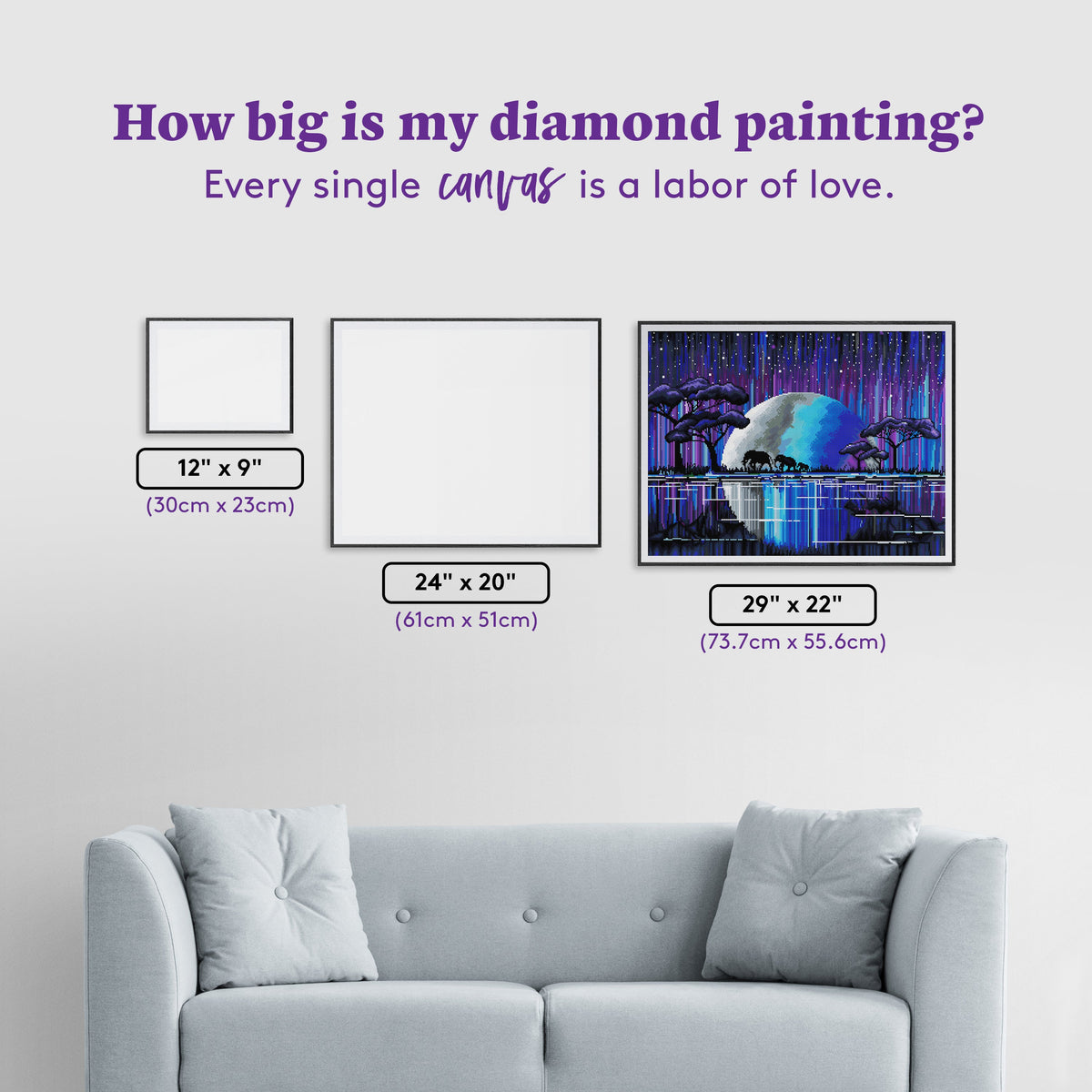 Diamond Painting A Midnight Stroll Home 29" x 22" (73.7cm x 55.6cm) / Round with 37 Colors including 1 AB and 1 Special Diamond and 4 Fairy Dust Diamonds / 54,136