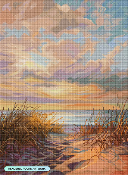 Diamond Painting A Moment of Tranquility 22" x 30" (55.6cm x 75.9cm) / Round with 74 Colors including 1 AB and 3 Fairy Dust Diamonds / 55,752