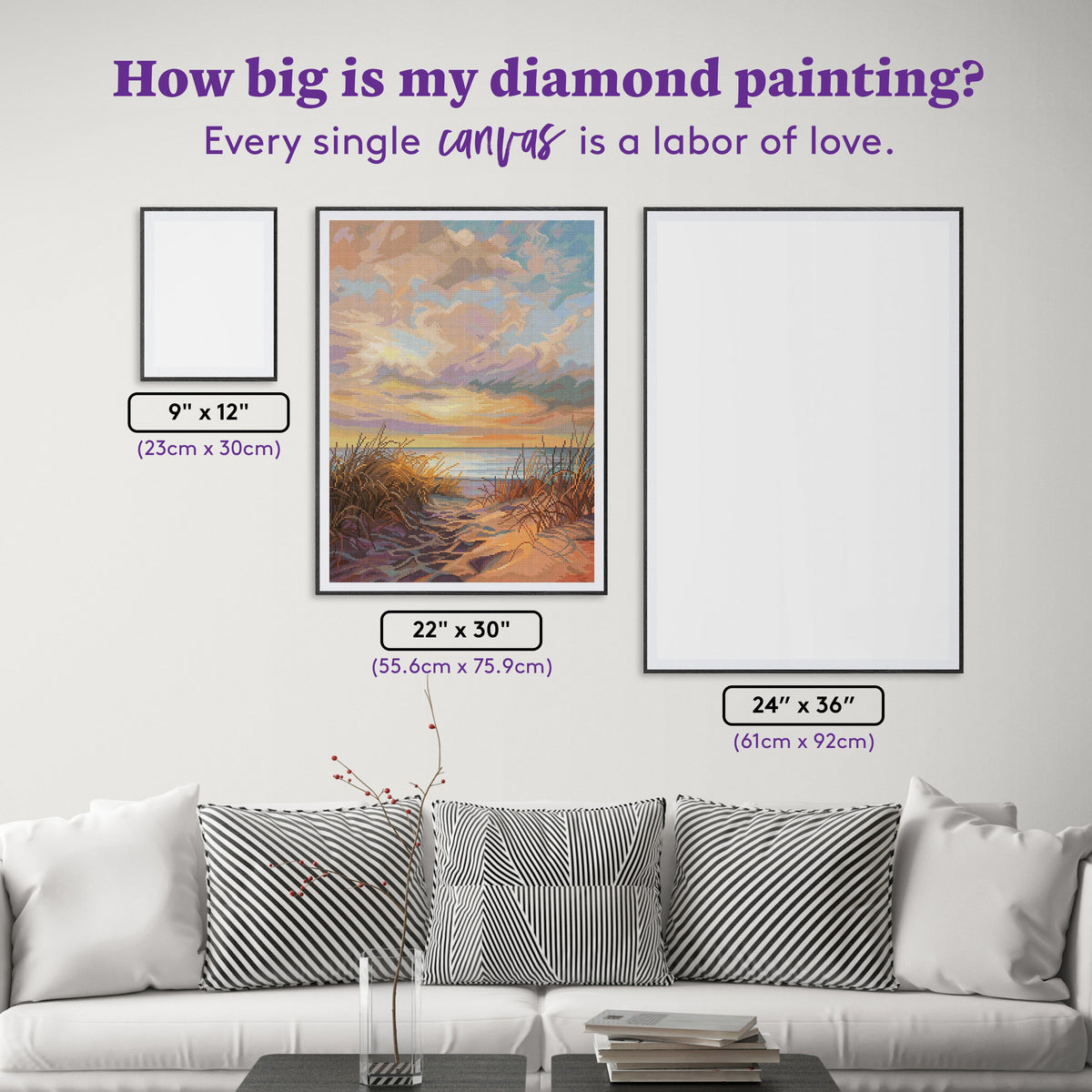 Diamond Painting A Moment of Tranquility 22" x 30" (55.6cm x 75.9cm) / Round with 74 Colors including 1 AB and 3 Fairy Dust Diamonds / 55,752